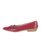 Ferragamo Patent Leather Grosgrain Trim Ballet Flats