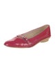 Ferragamo Patent Leather Grosgrain Trim Ballet Flats