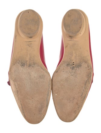 Ferragamo Patent Leather Grosgrain Trim Ballet Flats