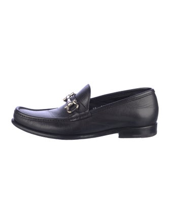 Ferragamo Gancini Logo Leather Dress Loafers