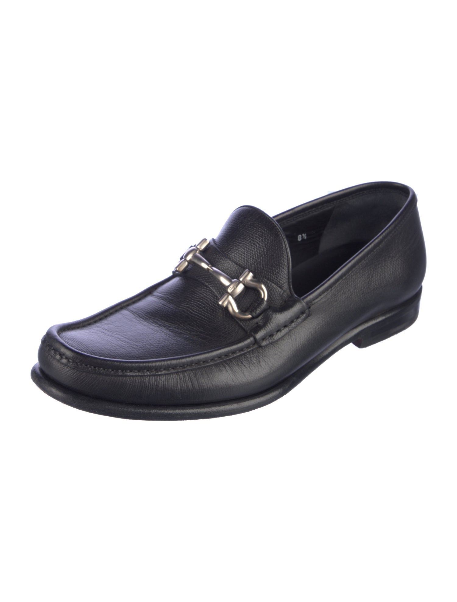 Ferragamo Gancini Logo Leather Dress Loafers