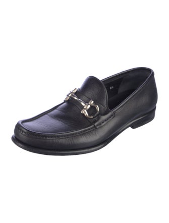Ferragamo Gancini Logo Leather Dress Loafers