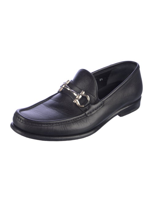 Ferragamo Gancini Logo Leather Dress Loafers
