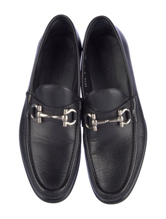 Ferragamo Gancini Logo Leather Dress Loafers