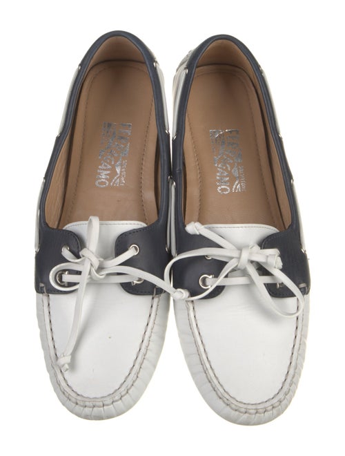 Ferragamo Leather Colorblock Pattern Loafers