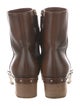 Ferragamo Leather Studded Accents Boots