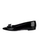 Ferragamo Vara Bow Accent Patent Leather Ballet Flats