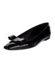 Ferragamo Vara Bow Accent Patent Leather Ballet Flats