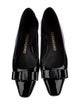 Ferragamo Vara Bow Accent Patent Leather Ballet Flats