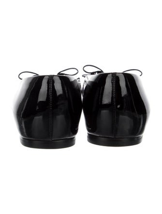 Ferragamo Vara Bow Accent Patent Leather Ballet Flats