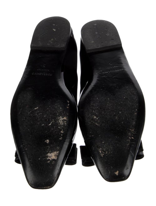 Ferragamo Vara Bow Accent Patent Leather Ballet Flats
