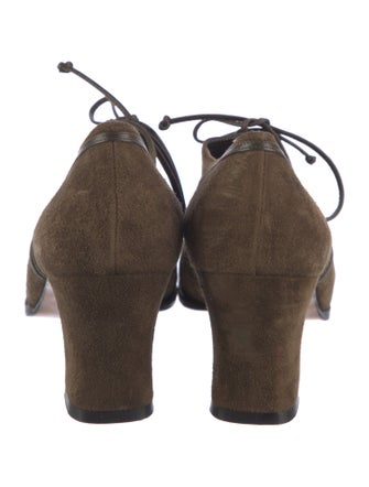 Ferragamo Suede Leather Trim Embellishment Pumps