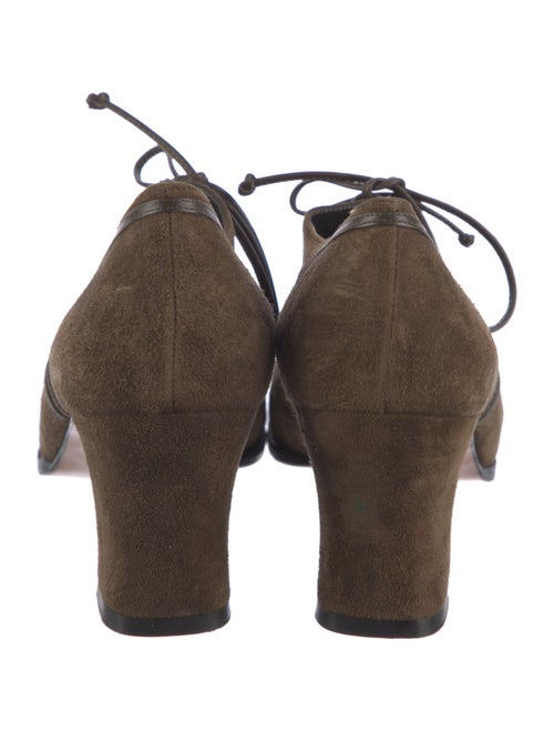 Ferragamo Suede Leather Trim Embellishment Pumps