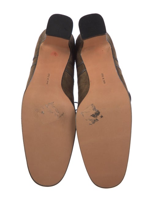 Ferragamo Suede Leather Trim Embellishment Pumps