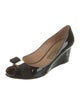 Ferragamo Patent Leather Bow Accents Pumps