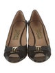 Ferragamo Patent Leather Bow Accents Pumps