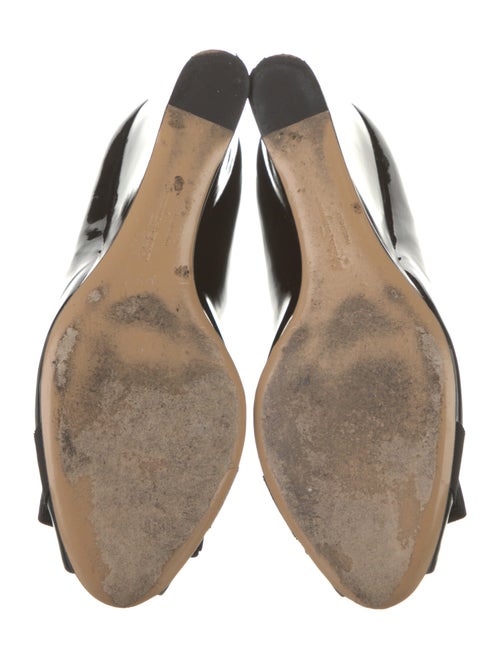 Ferragamo Patent Leather Bow Accents Pumps