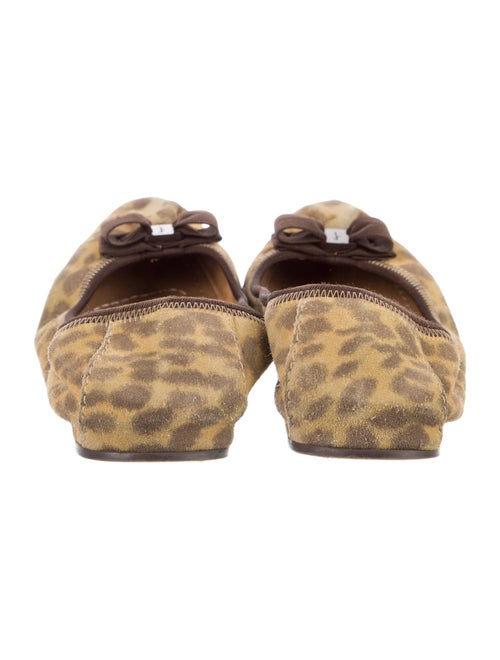 Ferragamo Suede Animal Print Ballet Flats