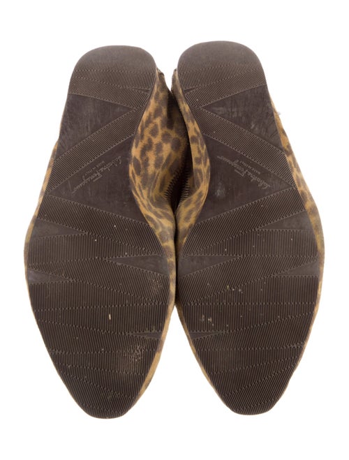 Ferragamo Suede Animal Print Ballet Flats
