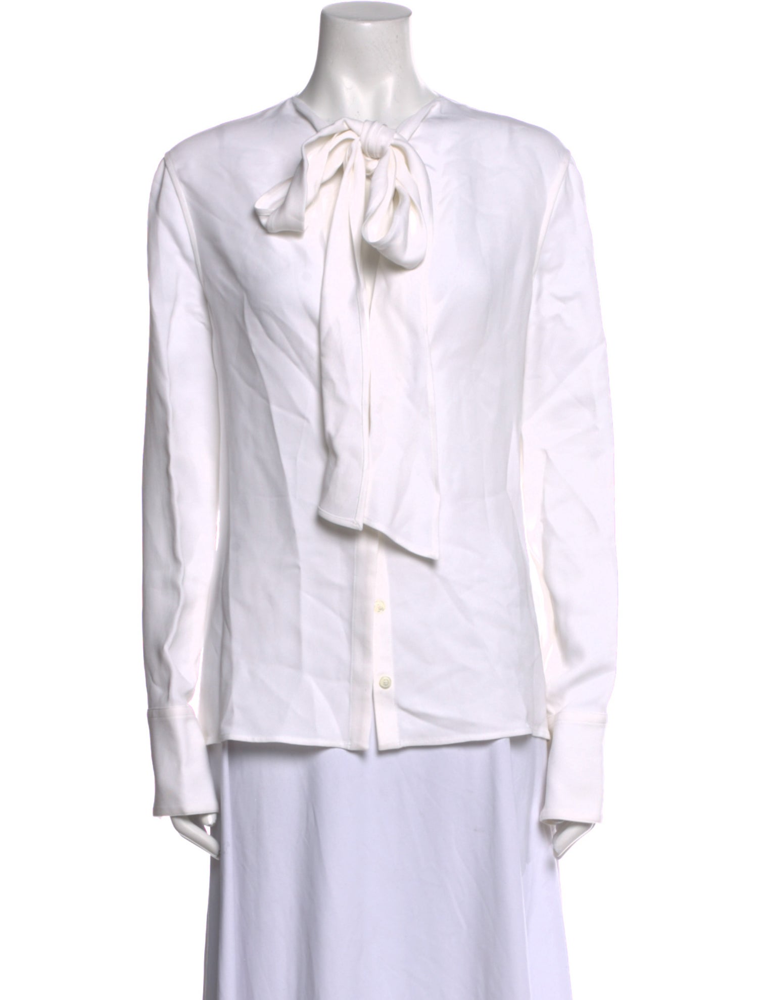 Ferragamo Tie Neck Long Sleeve Blouse
