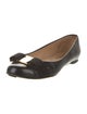 Ferragamo Vara Bow Accent Leather Ballet Flats