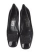 Ferragamo Patent Leather Bow Accents Pumps