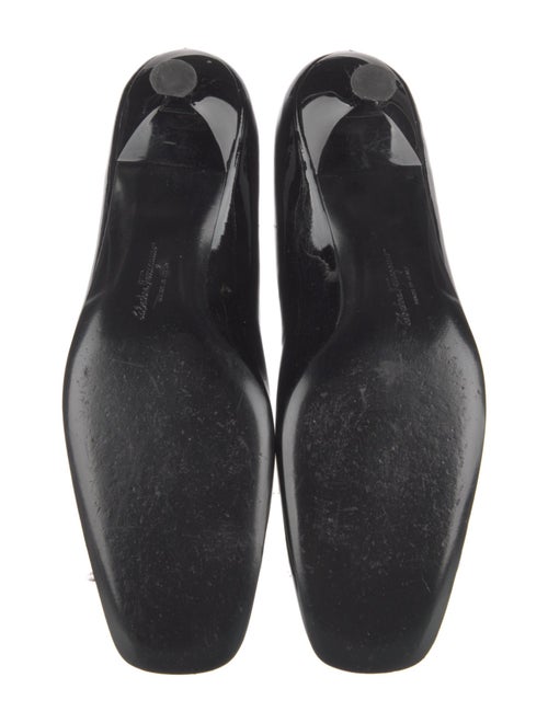 Ferragamo Patent Leather Bow Accents Pumps