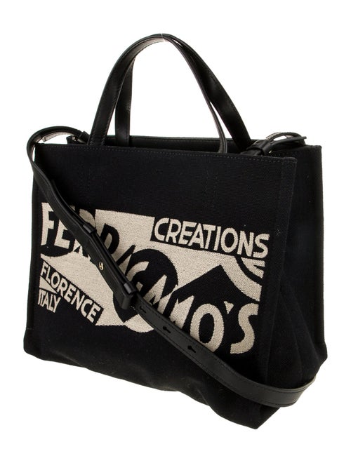 Ferragamo Canvas Top Handle Bag