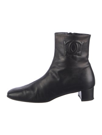 Ferragamo Gancini Logo Leather Boots