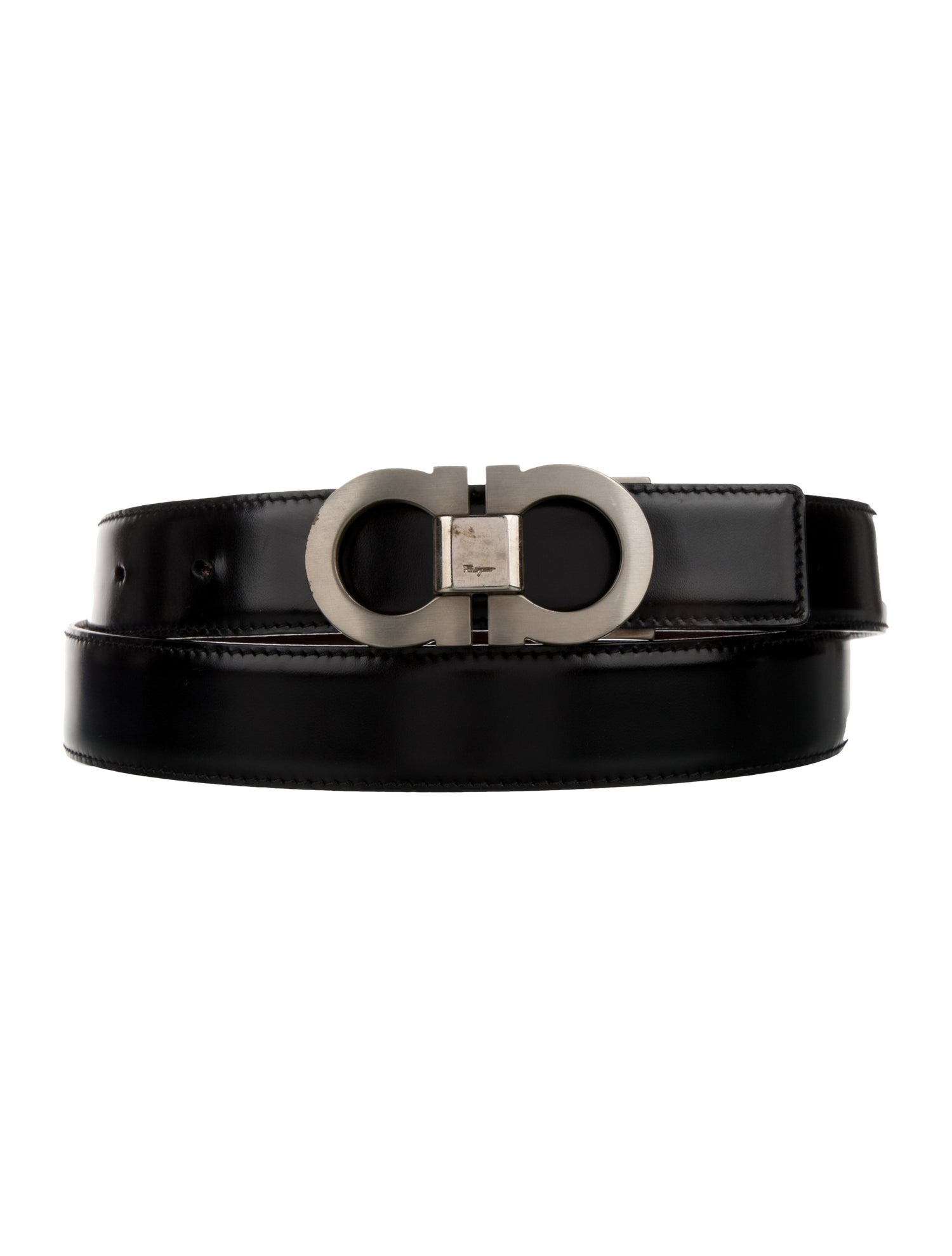 Ferragamo Gancini Logo Leather Belt