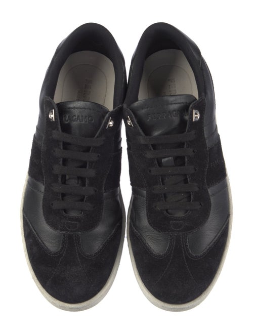 Ferragamo Leather Colorblock Pattern Sneakers