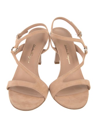 Ferragamo Suede Bow Accents T-Strap Sandals
