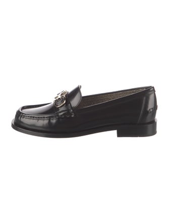 Ferragamo Gancini Logo Patent Leather Loafers