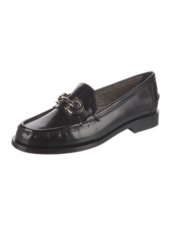 Ferragamo Gancini Logo Patent Leather Loafers