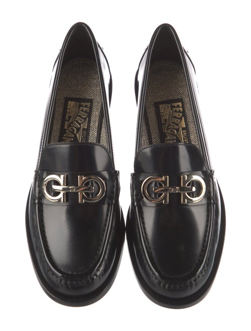 Ferragamo Gancini Logo Patent Leather Loafers