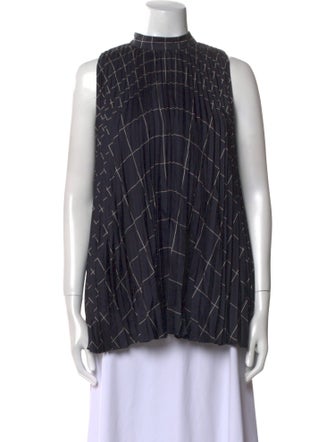 Ferragamo Silk Plaid Print Blouse