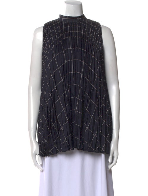 Ferragamo Silk Plaid Print Blouse