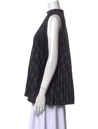 Ferragamo Silk Plaid Print Blouse