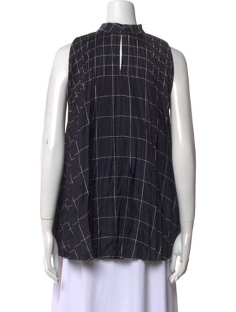 Ferragamo Silk Plaid Print Blouse