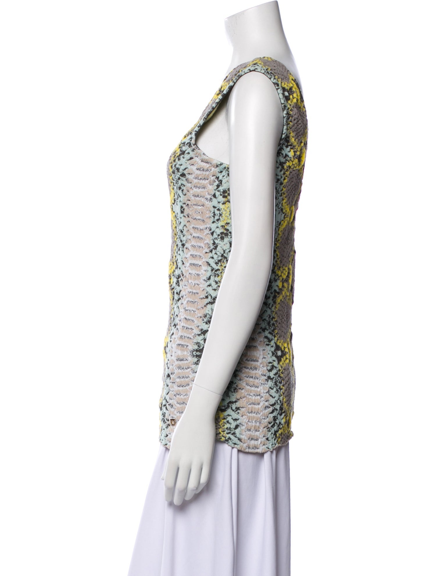 Salvatore Ferragamo Animal Print V-Neck Top