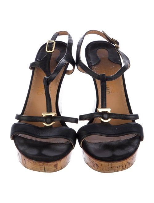 Ferragamo Leather T-Strap Sandals