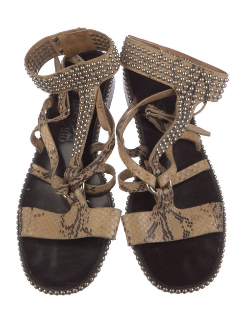 Ferragamo Snakeskin Animal Print Slingback Flats