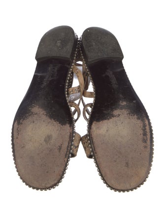 Ferragamo Snakeskin Animal Print Slingback Flats