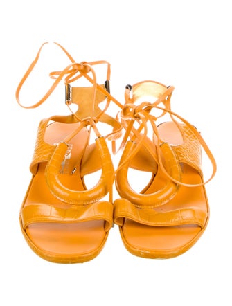 Ferragamo Embossed Leather Sandals