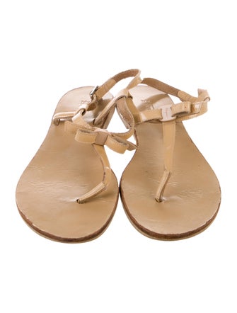 Ferragamo Leather T-Strap Sandals