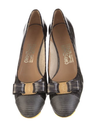 Ferragamo Patent Leather Animal Print Flats
