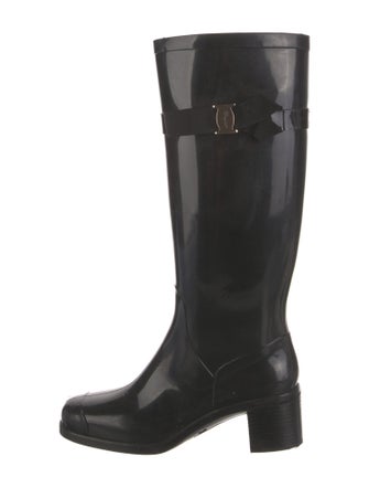 Ferragamo Vara Bow Accent Rubber Rain Boots