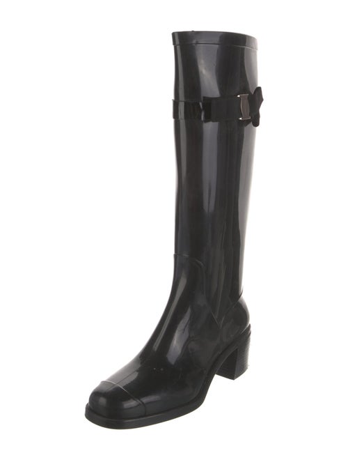 Ferragamo Vara Bow Accent Rubber Rain Boots