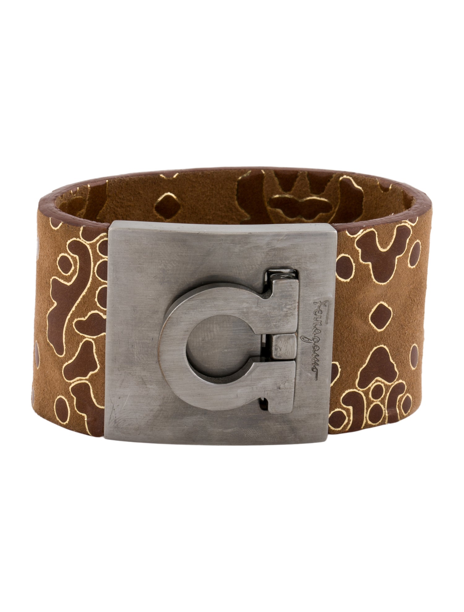 Ferragamo Leather Gancini Bracelet