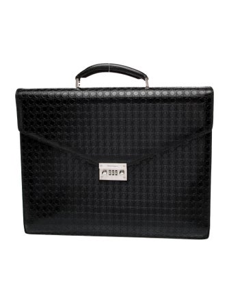 Ferragamo Embossed Leather Briefcase